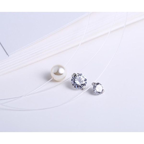 pendant necklaces invisible transparent fishing line rhinestone zircon neck lace women girls jewelry 1 pc fashion necklace, Silver
pendant necklaces invisible transparent fishing line rhinestone zircon neck lace women girls jewelry 1 pc fashion necklace, Silver