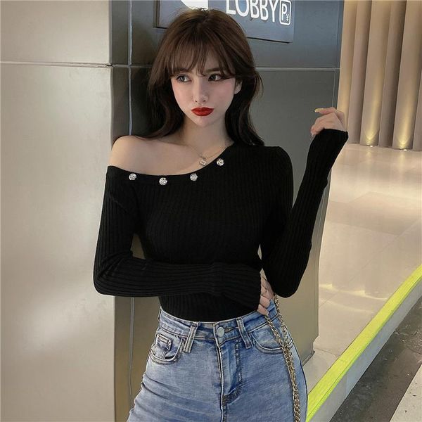 women's sweaters zqlz autumn 2021 sweater clothing slim off shoulder base shirt early korean knitting long sleeve women, White;black
women's sweaters zqlz autumn 2021 sweater clothing slim off shoulder base shirt early korean knitting long sleeve women, White;black