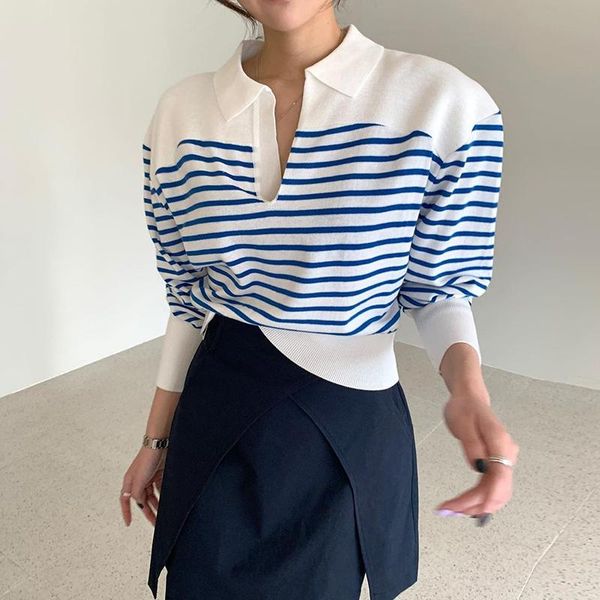 women's sweaters sweater blue & white striped oversized jumper plus size lapel neck cropped pullovers harajuku korean sa082s50, White;black
women's sweaters sweater blue & white striped oversized jumper plus size lapel neck cropped pullovers harajuku korean sa082s50, White;black