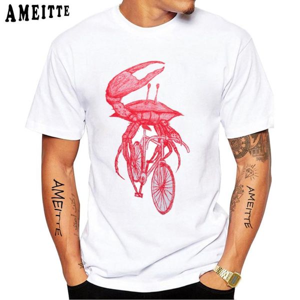 red crab shirt riding a bicycle print men t-shirt short sleeve funny animal design casual hip hop boy white tees men's t-shirts, White;black
red crab shirt riding a bicycle print men t-shirt short sleeve funny animal design casual hip hop boy white tees men's t-shirts, White;black