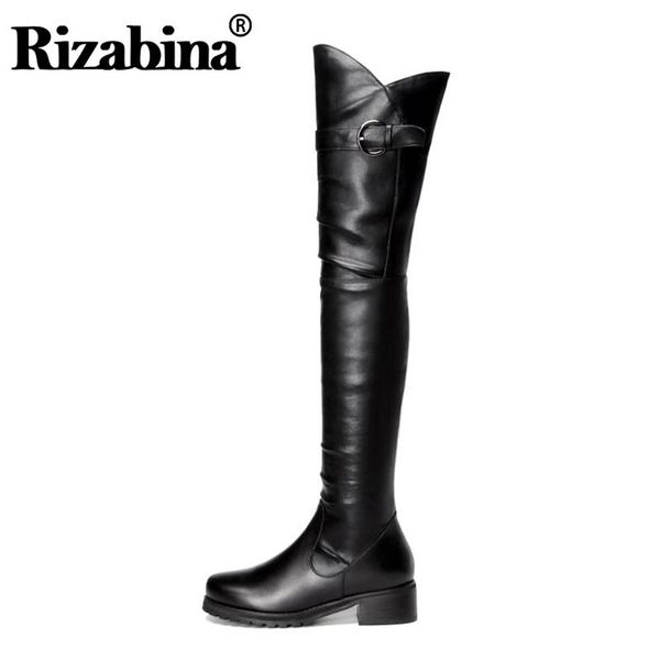 boots rizabina women over the knee genuine leather shoes fur metal buckle flats fashion woman size 34-39, Black
boots rizabina women over the knee genuine leather shoes fur metal buckle flats fashion woman size 34-39, Black