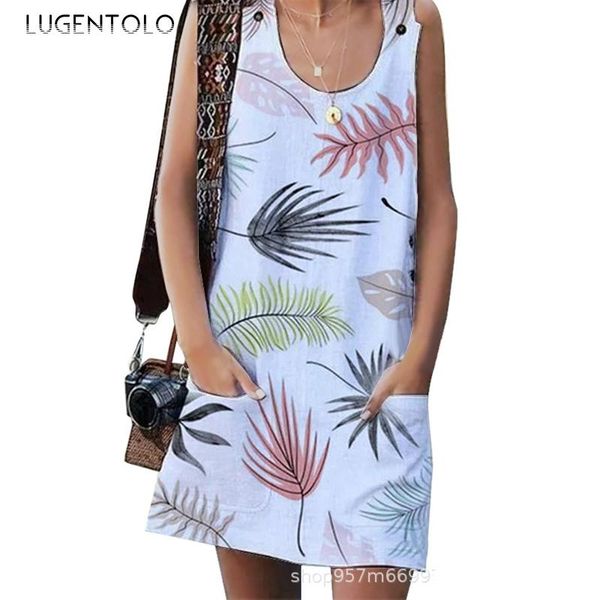 summer dress women plus size sleeveless leaves print tank o-neck polyester casual fashion womens mini lugentolo dresses, Black;gray
summer dress women plus size sleeveless leaves print tank o-neck polyester casual fashion womens mini lugentolo dresses, Black;gray
