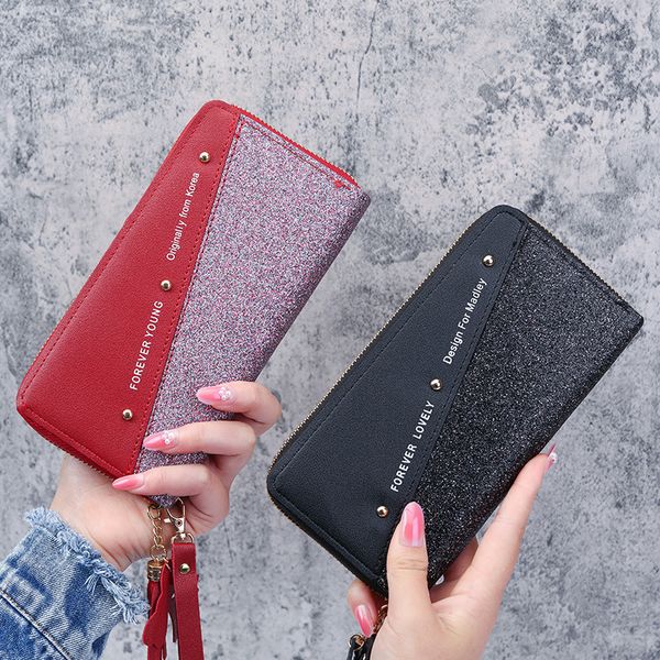 fashion women's pu leather long wallets sequins patchwork glitter wallet coin purse female wallets girls gifts wholesale 2021, Red;black
fashion women's pu leather long wallets sequins patchwork glitter wallet coin purse female wallets girls gifts wholesale 2021, Red;black