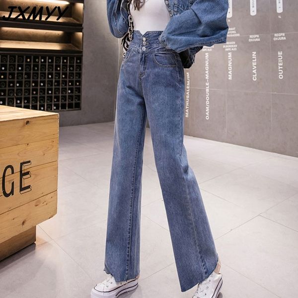 super high-waisted jeans women's autumn new style buttoned loose, small, thin, straight, wide-leg pants trendy jxmyy 210412, Blue
super high-waisted jeans women's autumn new style buttoned loose, small, thin, straight, wide-leg pants trendy jxmyy 210412, Blue