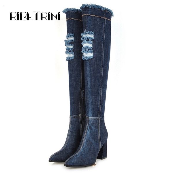 boots over the knee broken holes streth denim square high heels zipper girls boots woman shoes women 34-43, Black
boots over the knee broken holes streth denim square high heels zipper girls boots woman shoes women 34-43, Black