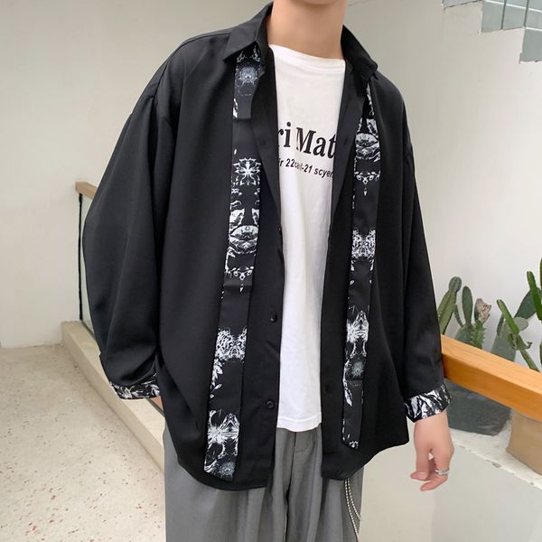 men's casual shirts spring ins hong kong style long-sleeved korean couple japanese handsome 02 7dik, White;black
men's casual shirts spring ins hong kong style long-sleeved korean couple japanese handsome 02 7dik, White;black