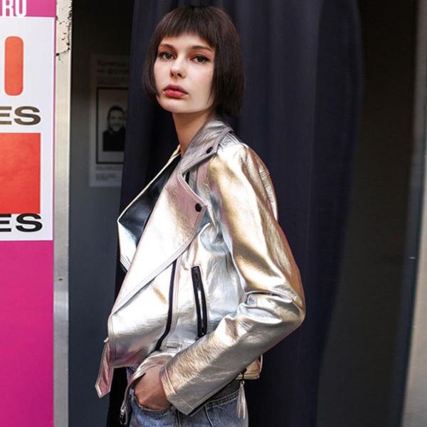 women's leather & faux 2021 spring silver jacket women washed pu rivets with belt bomber motorcycle biker coa, Black
women's leather & faux 2021 spring silver jacket women washed pu rivets with belt bomber motorcycle biker coa, Black