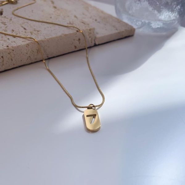 pendant necklaces 14krreal gold titanium steel niche design lucky number 7 necklace femininity simple and cold style clavicle chain, Silver
pendant necklaces 14krreal gold titanium steel niche design lucky number 7 necklace femininity simple and cold style clavicle chain, Silver