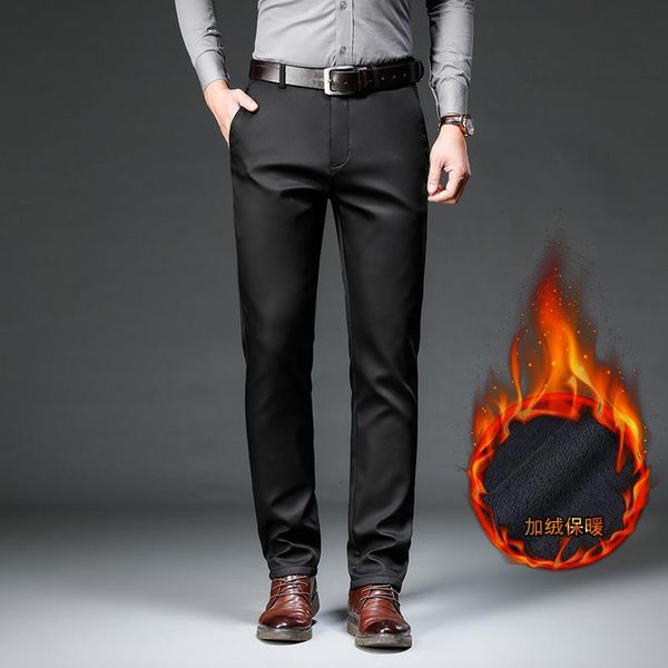men's pants winter fleece thick casual business fashion solid color tencel fabric straight-leg warm trousers male brand 42, Black
men's pants winter fleece thick casual business fashion solid color tencel fabric straight-leg warm trousers male brand 42, Black