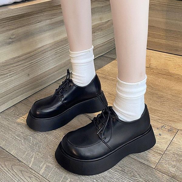 dress shoes japanese fashion thick-soled trend british style simple casual single women's platform women chunky sneakers, Black
dress shoes japanese fashion thick-soled trend british style simple casual single women's platform women chunky sneakers, Black