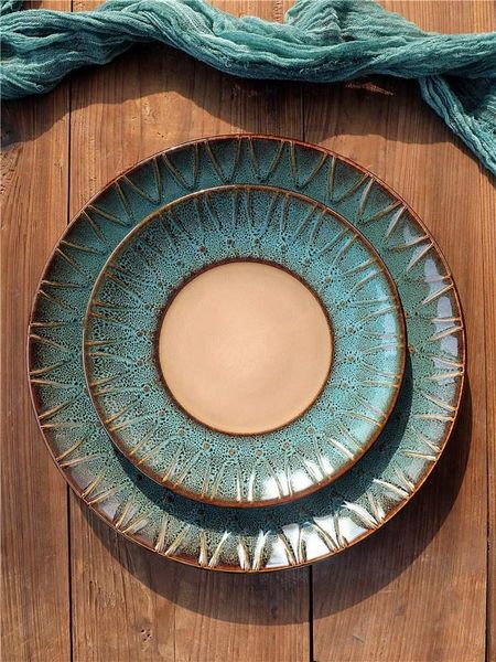 dishes & plates retro peacock pattern blue green large ceramic plate creative round steak salad snack cake porcelain tableware
dishes & plates retro peacock pattern blue green large ceramic plate creative round steak salad snack cake porcelain tableware