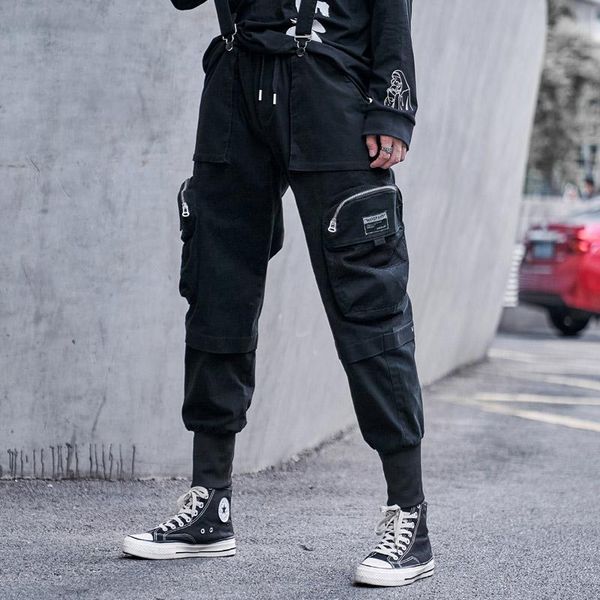 men's pants men muil-pockets slim cargo male trousers brand fashion casual streetwear solid bottoms joggers sweatpants, Black
men's pants men muil-pockets slim cargo male trousers brand fashion casual streetwear solid bottoms joggers sweatpants, Black