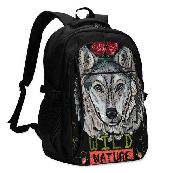 backpack usb charging lapwomen's for teenage girls school embroidery wild wolf and red roses travel bagpack
backpack usb charging lapwomen's for teenage girls school embroidery wild wolf and red roses travel bagpack