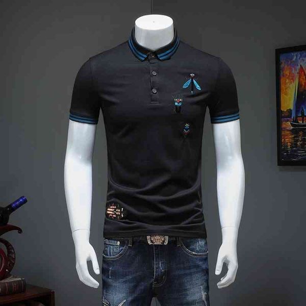 men's polos summer short sleeve fashion embroidery bee turndown collar men mens clothes trend shirt llqs, White;black
men's polos summer short sleeve fashion embroidery bee turndown collar men mens clothes trend shirt llqs, White;black