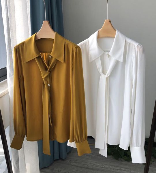 women's blouses & shirts 100% silk women blouse long puff sleeve shirt turn-down collar 2021 summer office lady with ribbon belt, White
women's blouses & shirts 100% silk women blouse long puff sleeve shirt turn-down collar 2021 summer office lady with ribbon belt, White