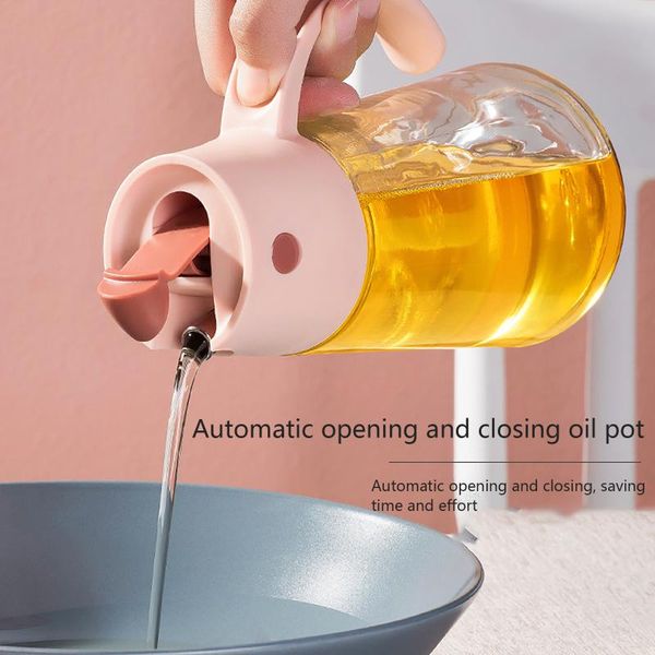 storage bottles & jars glass oil can automatic opening and closing with lid, c-shaped handle leak-proof kitchen tool
storage bottles & jars glass oil can automatic opening and closing with lid, c-shaped handle leak-proof kitchen tool