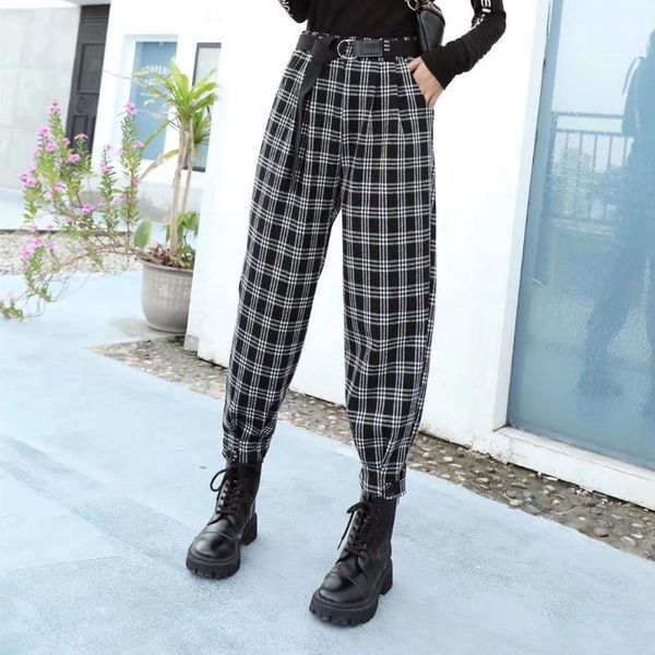 women's pants & capris plaid autumn and winter all-match carrot harem small tall waist thin, Black;white
women's pants & capris plaid autumn and winter all-match carrot harem small tall waist thin, Black;white