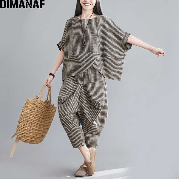 dimanaf plus size women two piece set suit casual vintage lady shirts batwing sleeve loose pants cotton striped summer 210707, White
dimanaf plus size women two piece set suit casual vintage lady shirts batwing sleeve loose pants cotton striped summer 210707, White