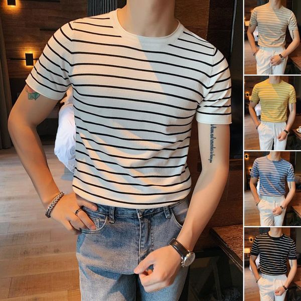 men's t-shirts 2022 autumn men t-shirt ice silk knitted short sleeves sweater striped pullover t shirt slim tees b143, White;black
men's t-shirts 2022 autumn men t-shirt ice silk knitted short sleeves sweater striped pullover t shirt slim tees b143, White;black