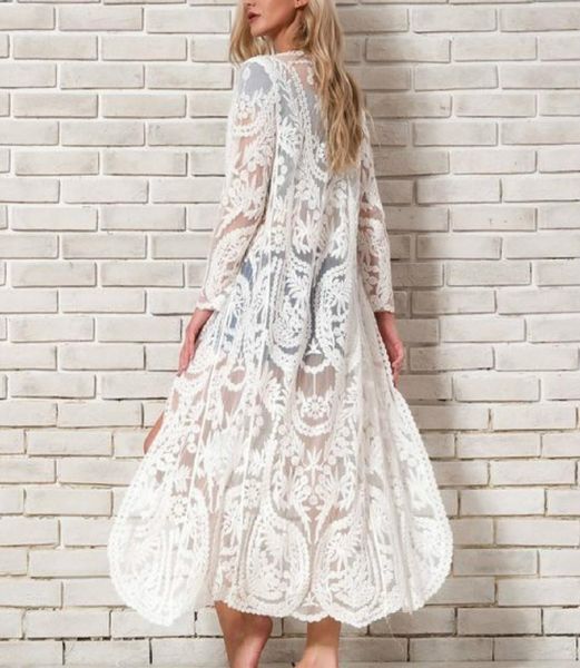 women shirt white lace long blouse beach cover up swimwear sarong floral embroidery kimono cardigan summer blusa
women shirt white lace long blouse beach cover up swimwear sarong floral embroidery kimono cardigan summer blusa