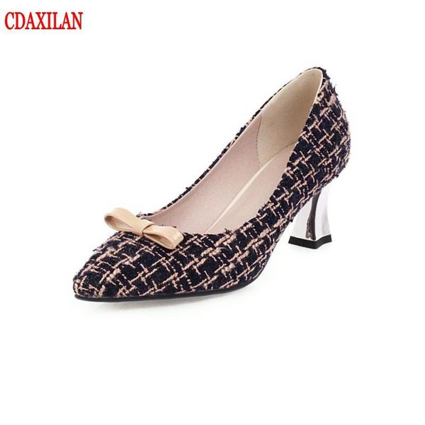dress shoes cdaxilan arrivals pumps women knitted fabric with pointed toe shallow high heels square sweet ladies in spring, Black
dress shoes cdaxilan arrivals pumps women knitted fabric with pointed toe shallow high heels square sweet ladies in spring, Black