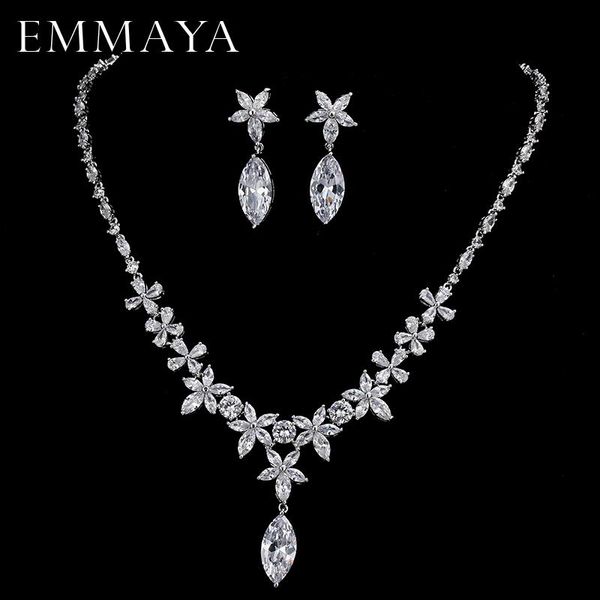 earrings & necklace emmaya women cz crystal flowers jewelry set fashion rhinestone pendant drop wedding, Silver
earrings & necklace emmaya women cz crystal flowers jewelry set fashion rhinestone pendant drop wedding, Silver