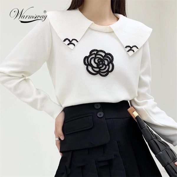 preppy style sweet all-match pullover jumpers spring autumn full lapel rose beading knitted sweater c-081 210522, White;black
preppy style sweet all-match pullover jumpers spring autumn full lapel rose beading knitted sweater c-081 210522, White;black