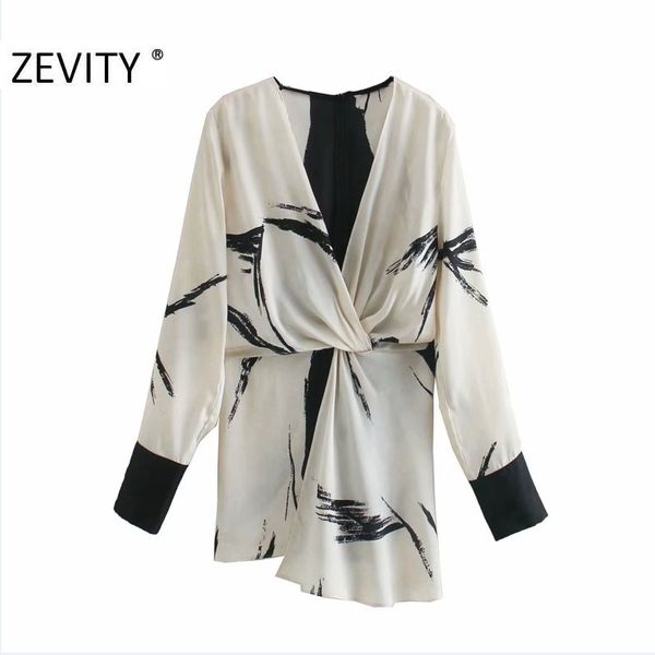 zevity women vintage color matching ink print knotted chiffon blouse lady back zipper shirt chic feminina blusas ls7226 210419, White
zevity women vintage color matching ink print knotted chiffon blouse lady back zipper shirt chic feminina blusas ls7226 210419, White