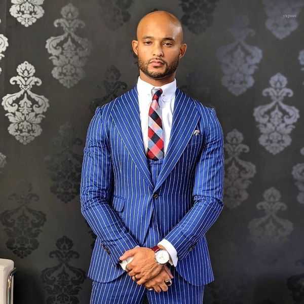 men's suits & blazers royal blue vertical stripe suit slim fit male tuxedos for wedding groom wear 3 pieces prom jacket vest and pants, White;black
men's suits & blazers royal blue vertical stripe suit slim fit male tuxedos for wedding groom wear 3 pieces prom jacket vest and pants, White;black