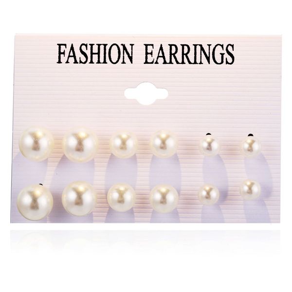 style artificial pearl earring set 6 pairs creative simple baroque earrings for women, Golden
style artificial pearl earring set 6 pairs creative simple baroque earrings for women, Golden