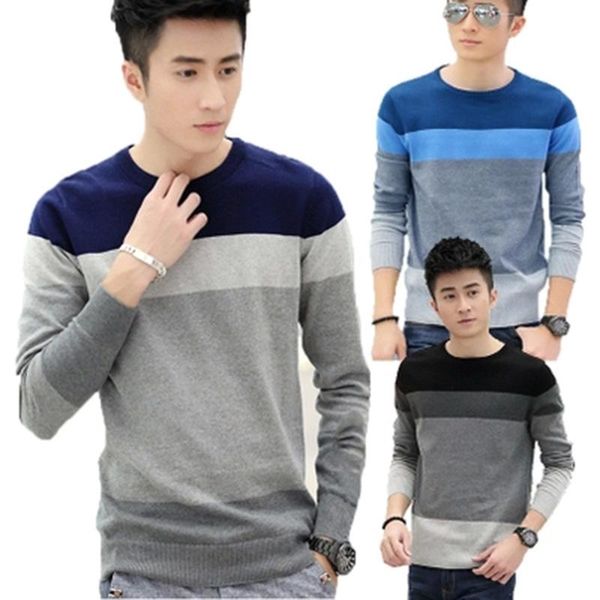 men's sweaters autumn arrivals round neck sweater slim stripe color winter clothes men pullover mens coat, White;black
men's sweaters autumn arrivals round neck sweater slim stripe color winter clothes men pullover mens coat, White;black