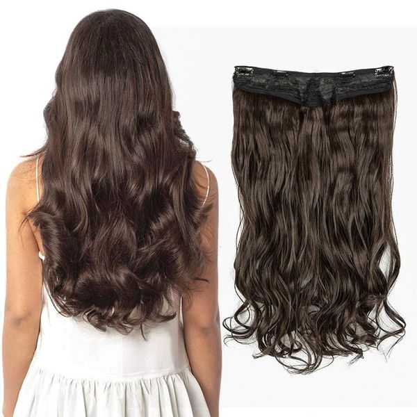 synthetic wigs 5 clip in hair 22" one piece full head 150g clips hairpieces curly long v part, Black
synthetic wigs 5 clip in hair 22" one piece full head 150g clips hairpieces curly long v part, Black