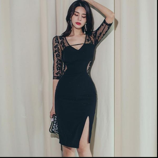 women dresses arrival fashion party dress elegant autumn vintage lace five sleeve v neck temperament ol perspective bodycon, Black;gray
women dresses arrival fashion party dress elegant autumn vintage lace five sleeve v neck temperament ol perspective bodycon, Black;gray