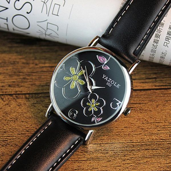 fashion women's watches luxury yazole brand leather analog quartz wristwatch flower ladies watch women dress wristwatches, Slivery;brown
fashion women's watches luxury yazole brand leather analog quartz wristwatch flower ladies watch women dress wristwatches, Slivery;brown