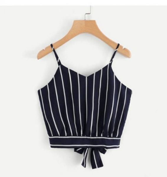 women's tanks & camis striped split tie back crop cami women casual spaghetti strap bow vest summer knot beach seven types, White
women's tanks & camis striped split tie back crop cami women casual spaghetti strap bow vest summer knot beach seven types, White