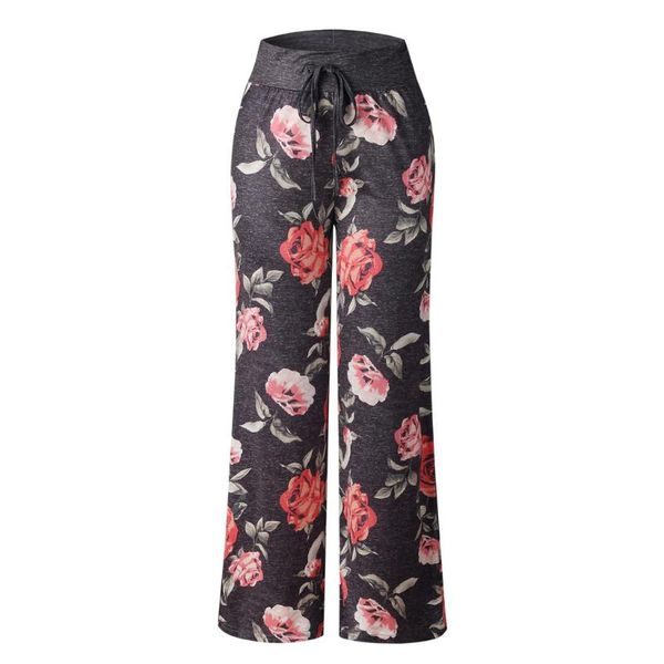 men's pants 2021 style women fashion casual ladies summer floral prints drawstring wide leg leggings z815, Black
men's pants 2021 style women fashion casual ladies summer floral prints drawstring wide leg leggings z815, Black