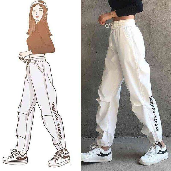 high waist pants loose joggers women army harem camo streetwear punk black cargo capris trousers korean ins 211124, Black;white
high waist pants loose joggers women army harem camo streetwear punk black cargo capris trousers korean ins 211124, Black;white