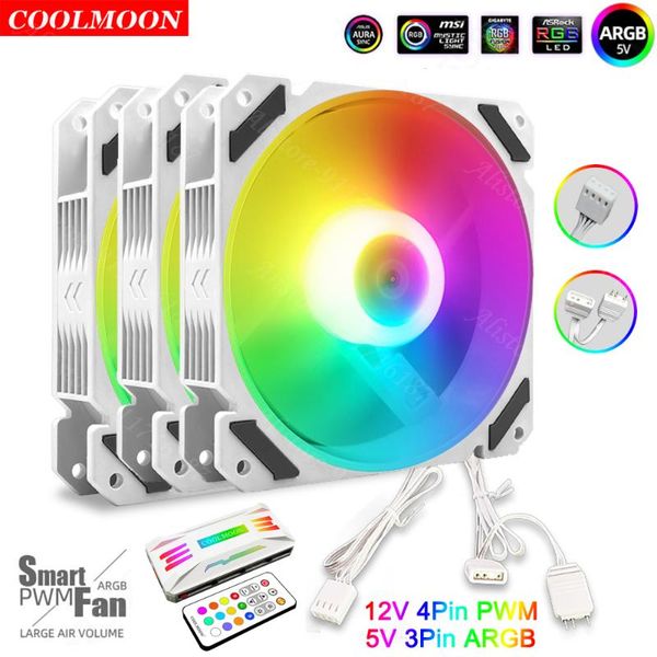 coolmoon 120mm pwm 4pin cooling fan 5v 3pin argb rgb for computer chassis fans motherboard synchronization pc accessories & coolings
coolmoon 120mm pwm 4pin cooling fan 5v 3pin argb rgb for computer chassis fans motherboard synchronization pc accessories & coolings