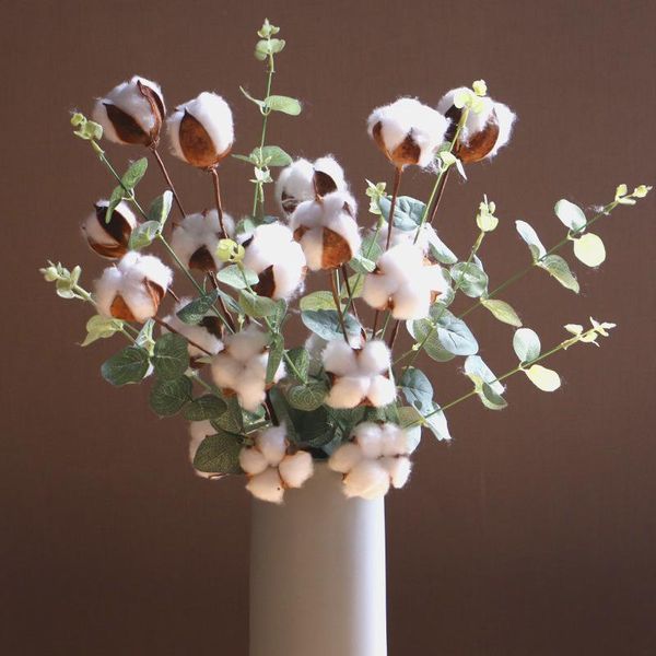 decorative flowers & wreaths 4 heads naturally dried cotton with eucalyptus leaves artificial plants floral branch for wedding party home de
decorative flowers & wreaths 4 heads naturally dried cotton with eucalyptus leaves artificial plants floral branch for wedding party home de