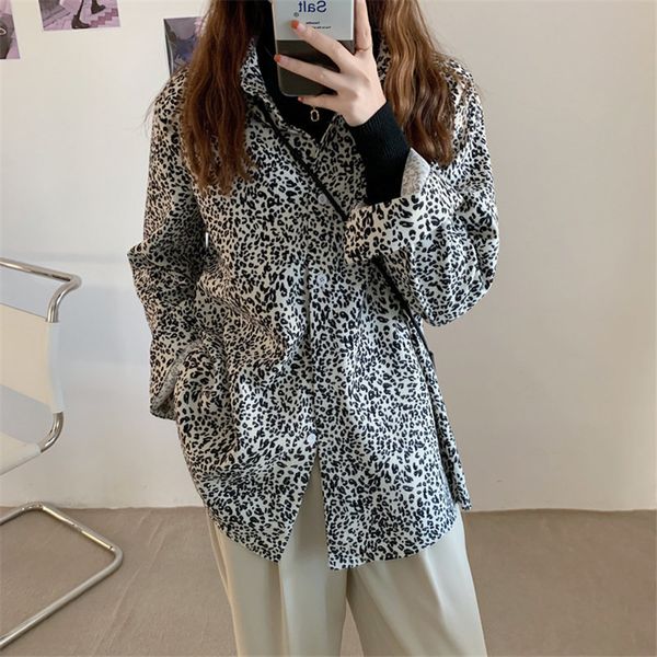 vintage stylish animal printed retro korean loose leopard chic casual shirts arrival women blouses 210421, White
vintage stylish animal printed retro korean loose leopard chic casual shirts arrival women blouses 210421, White