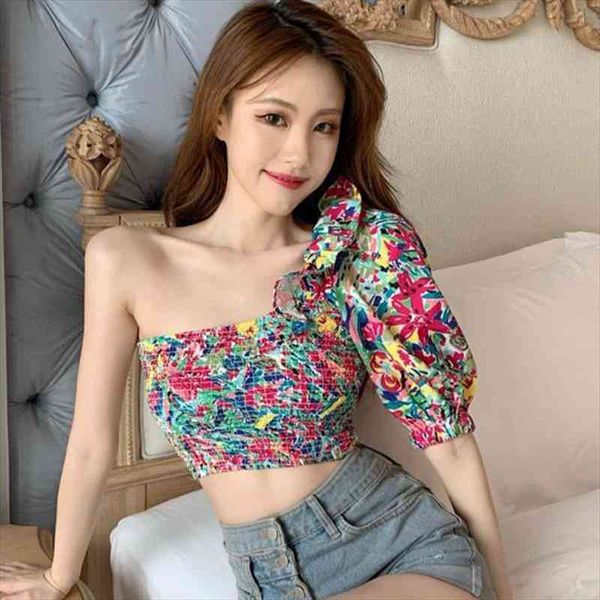 korean floral printed ruffled irregular womens blouses sweet slim chiffon summer women clothing female, White
korean floral printed ruffled irregular womens blouses sweet slim chiffon summer women clothing female, White