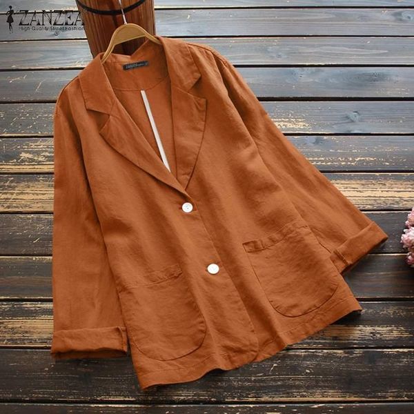 women's suits & blazers zanzea vintage solid coats 2021 autumn lapel oversize blazer lady casual long sleeve outwear womens cotton line, White;black
women's suits & blazers zanzea vintage solid coats 2021 autumn lapel oversize blazer lady casual long sleeve outwear womens cotton line, White;black