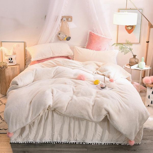 bedding sets princess girl set short plush+berber fleece duvet cover ball ruffles velvet bed skirt bedspread pillowcases home textile
bedding sets princess girl set short plush+berber fleece duvet cover ball ruffles velvet bed skirt bedspread pillowcases home textile