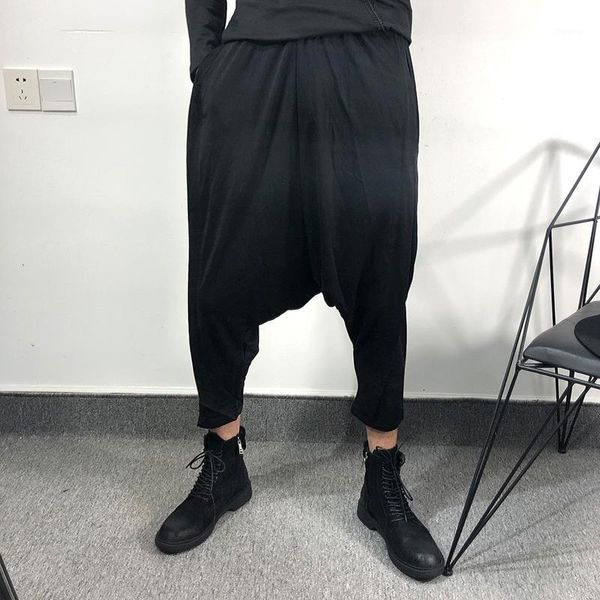 men's pants fashion hanging harem personality hair stylist thin section elastic loose casual, Black
men's pants fashion hanging harem personality hair stylist thin section elastic loose casual, Black