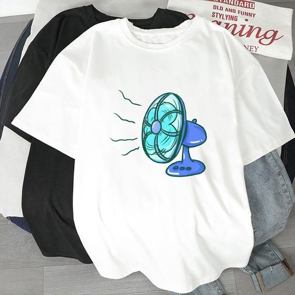 harajuku summer casual cartoon women t shirt fun fan printed short sleeve, White
harajuku summer casual cartoon women t shirt fun fan printed short sleeve, White