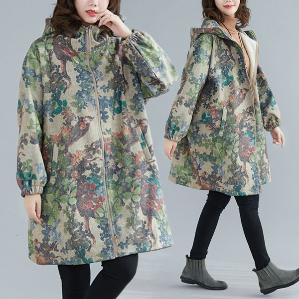 women's trench coats plus size autumn winter hooded coat women elegant print outwear large long cotton fleece cardigan windbreaker, Tan;black
women's trench coats plus size autumn winter hooded coat women elegant print outwear large long cotton fleece cardigan windbreaker, Tan;black