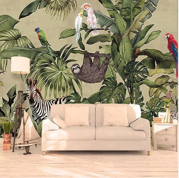 wallpapers custom 3d po wallpaper vintage tropical rain forest bird palm leaves living room tv background wall mural non-woven
wallpapers custom 3d po wallpaper vintage tropical rain forest bird palm leaves living room tv background wall mural non-woven