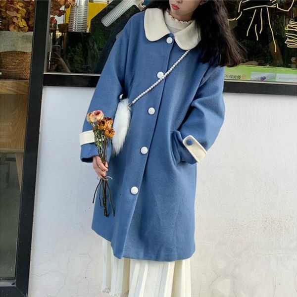 women's wool & blends autumn winter women sweet warm coats girl elegant patchwork color jackets female casual japanese korean kawaii ov, Black
women's wool & blends autumn winter women sweet warm coats girl elegant patchwork color jackets female casual japanese korean kawaii ov, Black