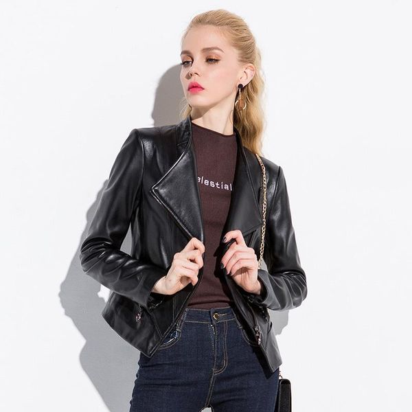 women's fur & faux 2021 spring and autumn fashion sheep skin small leather jacket short motorcycle, Black
women's fur & faux 2021 spring and autumn fashion sheep skin small leather jacket short motorcycle, Black