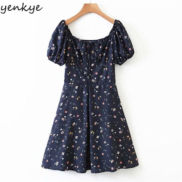 sweet women vintage floral print dress square neck short sleeve a-line mini elegant lady summer party vestido 210514, Black;gray
sweet women vintage floral print dress square neck short sleeve a-line mini elegant lady summer party vestido 210514, Black;gray